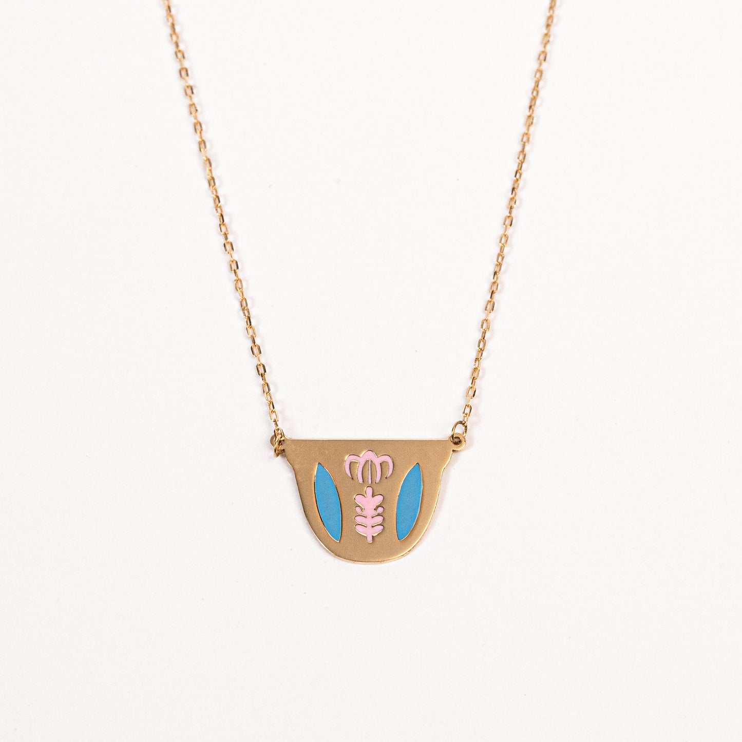 Blue and Pink Shaffe Necklace