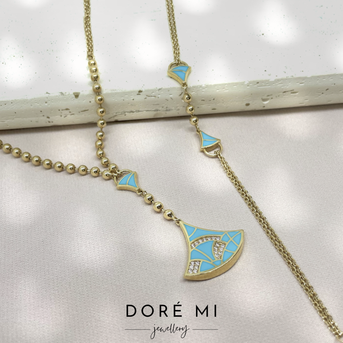 Turquoise Enamel Necklace