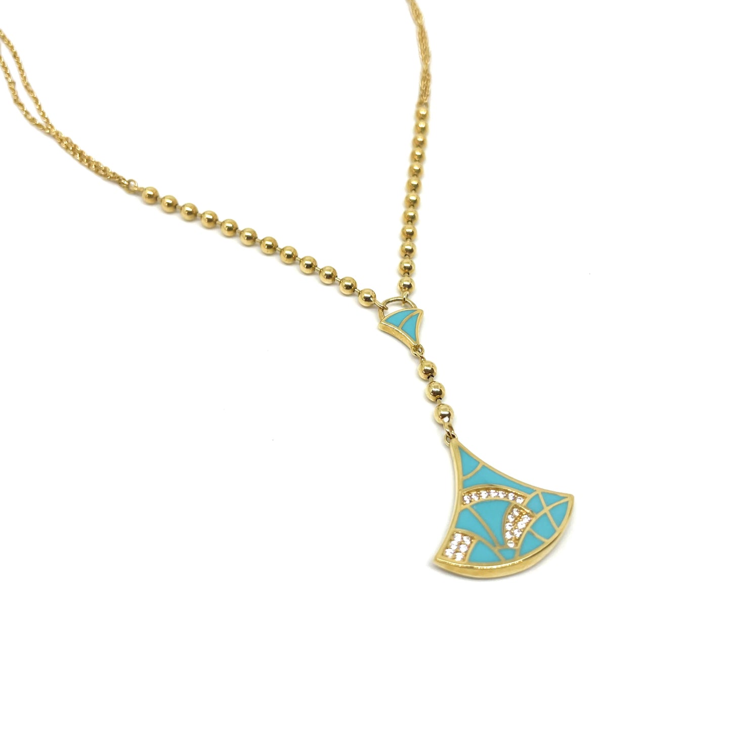 Turquoise Enamel Necklace