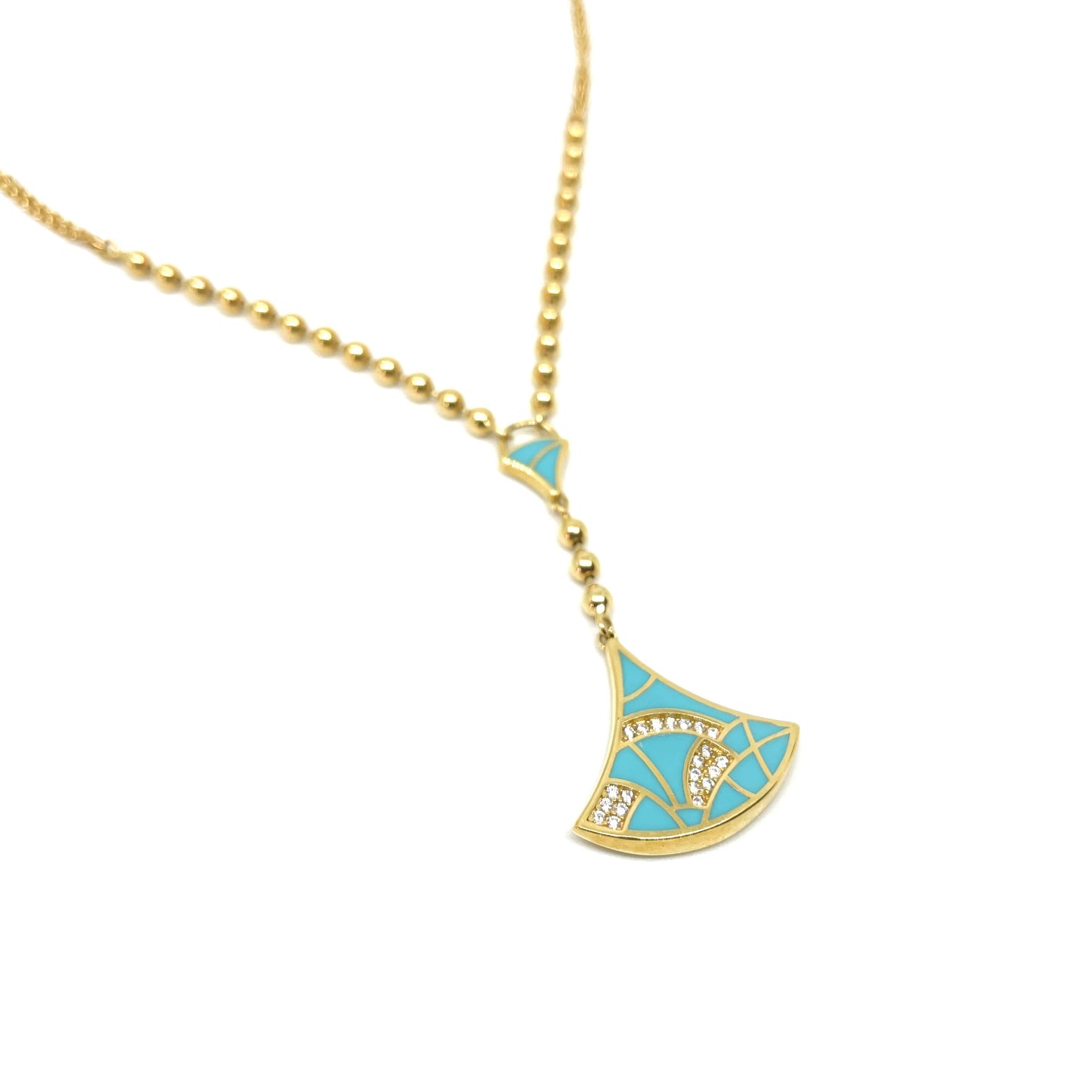 Turquoise Enamel Necklace